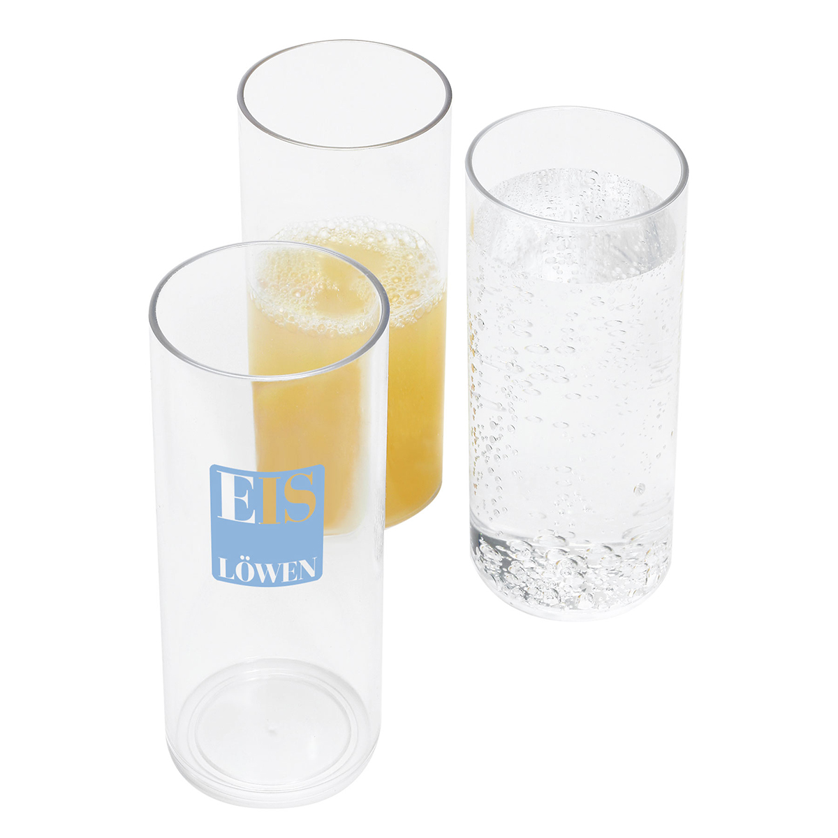 Kunststoff-Longdrinkglas als Werbeartikel mit Logo bedrucken